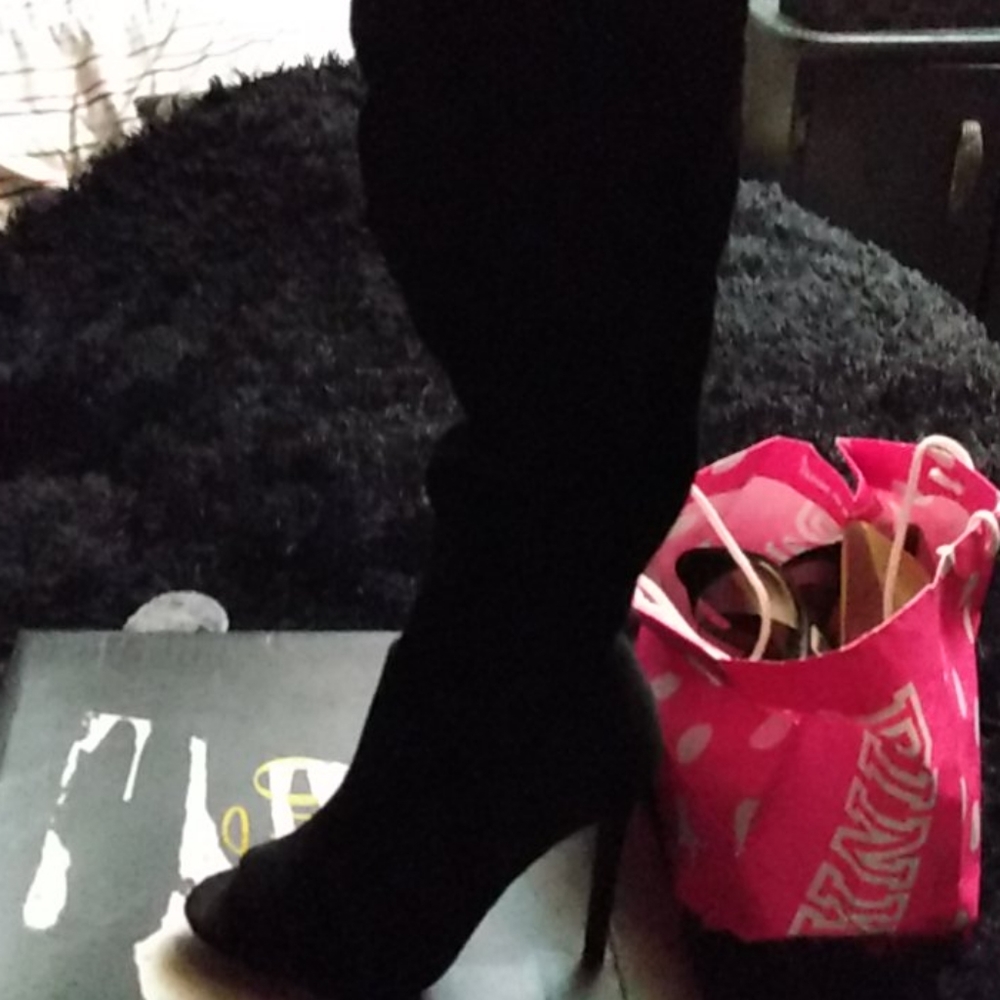 Knee high suede boots
